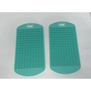 Flexible Silicone Easy Release Mini Ice Cube Tray 120 Small Square Teal Set of 2